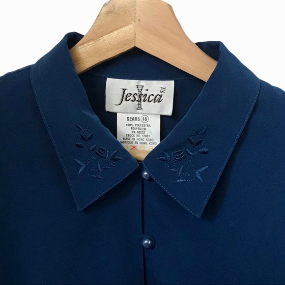 NWT Vintage 60s ‘Jessica’ Sears button up with embroidery detail, M - Picture 4 of 4